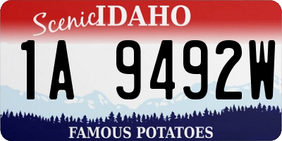 ID license plate 1A9492W