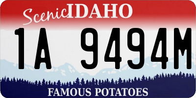 ID license plate 1A9494M