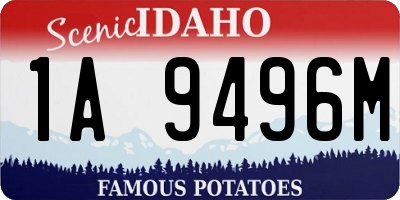 ID license plate 1A9496M