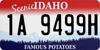 ID license plate 1A9499H