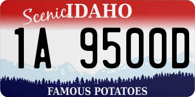 ID license plate 1A9500D