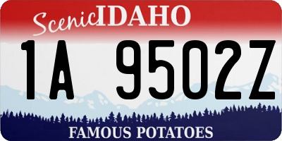 ID license plate 1A9502Z