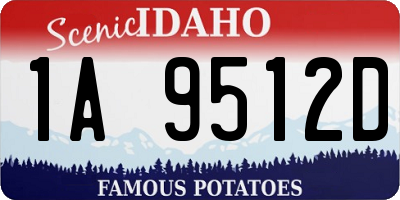 ID license plate 1A9512D