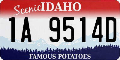 ID license plate 1A9514D