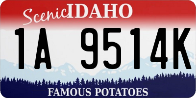 ID license plate 1A9514K