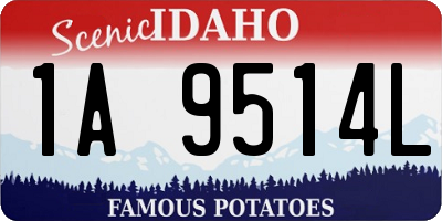 ID license plate 1A9514L