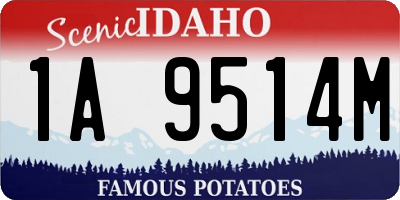 ID license plate 1A9514M