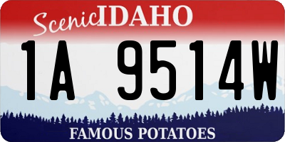 ID license plate 1A9514W