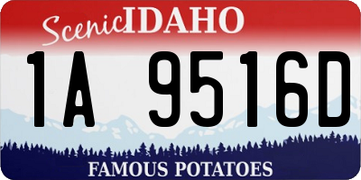 ID license plate 1A9516D