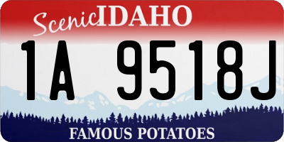 ID license plate 1A9518J