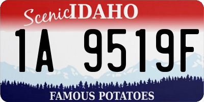 ID license plate 1A9519F