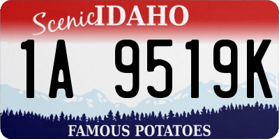 ID license plate 1A9519K