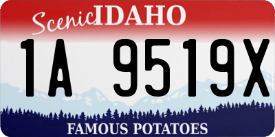 ID license plate 1A9519X