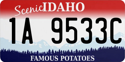 ID license plate 1A9533C