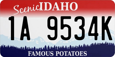 ID license plate 1A9534K