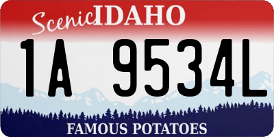 ID license plate 1A9534L