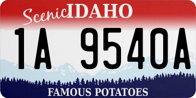 ID license plate 1A9540A