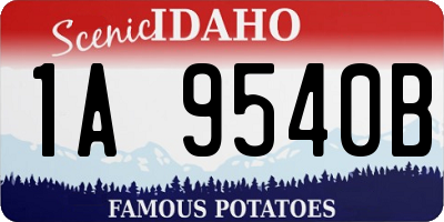 ID license plate 1A9540B