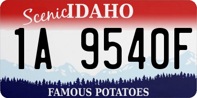 ID license plate 1A9540F