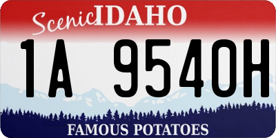 ID license plate 1A9540H