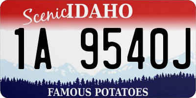 ID license plate 1A9540J