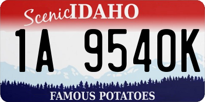 ID license plate 1A9540K