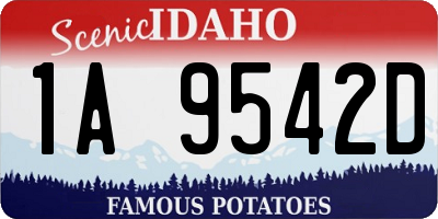 ID license plate 1A9542D