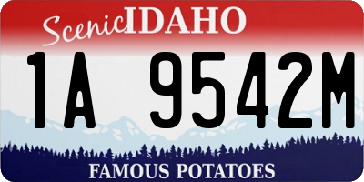 ID license plate 1A9542M