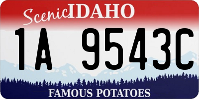 ID license plate 1A9543C