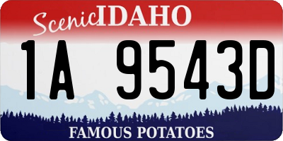 ID license plate 1A9543D