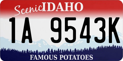 ID license plate 1A9543K