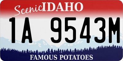 ID license plate 1A9543M