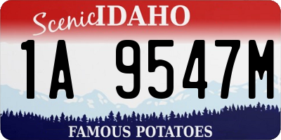 ID license plate 1A9547M