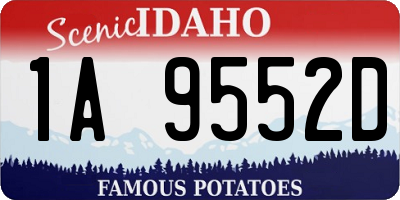 ID license plate 1A9552D