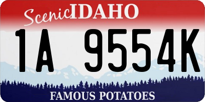 ID license plate 1A9554K