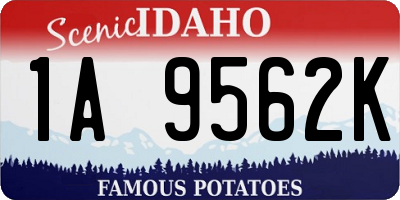 ID license plate 1A9562K
