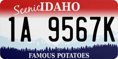 ID license plate 1A9567K