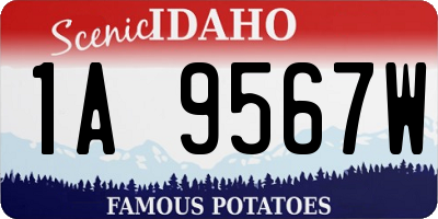 ID license plate 1A9567W