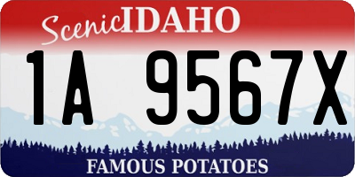 ID license plate 1A9567X