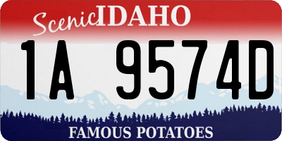 ID license plate 1A9574D