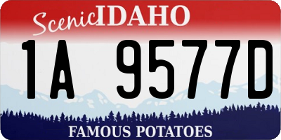 ID license plate 1A9577D