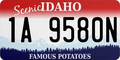 ID license plate 1A9580N