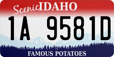 ID license plate 1A9581D