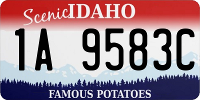 ID license plate 1A9583C
