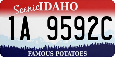 ID license plate 1A9592C