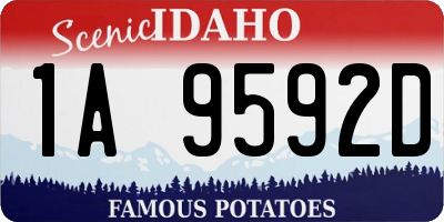 ID license plate 1A9592D