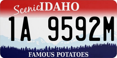 ID license plate 1A9592M