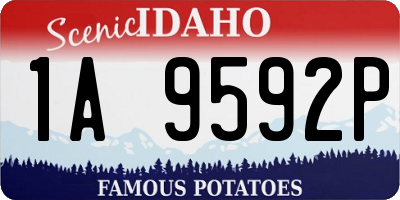 ID license plate 1A9592P