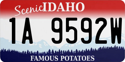 ID license plate 1A9592W