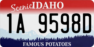 ID license plate 1A9598D